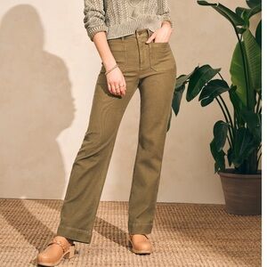 Faherty Stretch Terry Parch Pocket Pant Military Olive